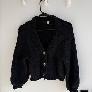 H&M Black Textured Cardigan